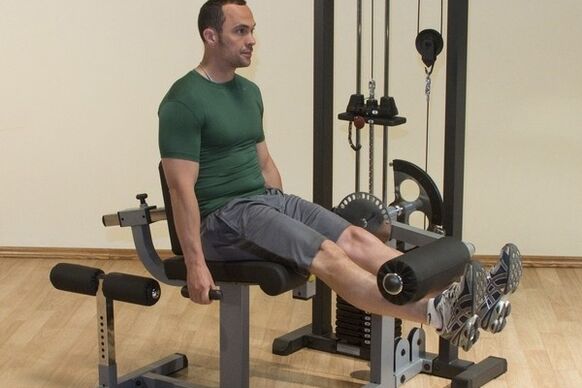 Flexion-leg extension in the gym to treat prostatitis